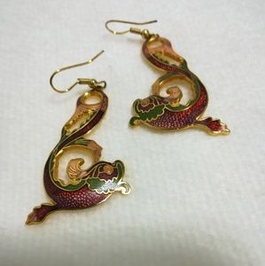Cloisonne Goldfish Earrings